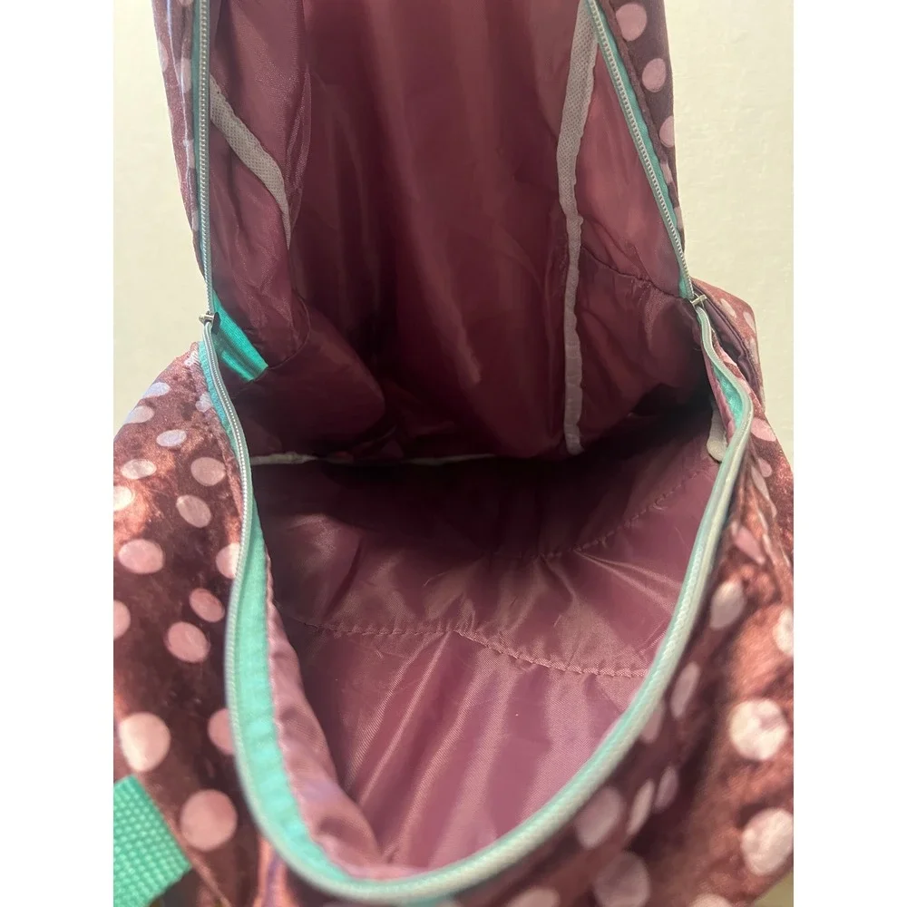 Madison & Dakota Kids Backpack Velvet Polka Dot Burgundy Teal School Bag